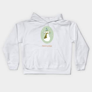 Illustration of snowman Kids Hoodie